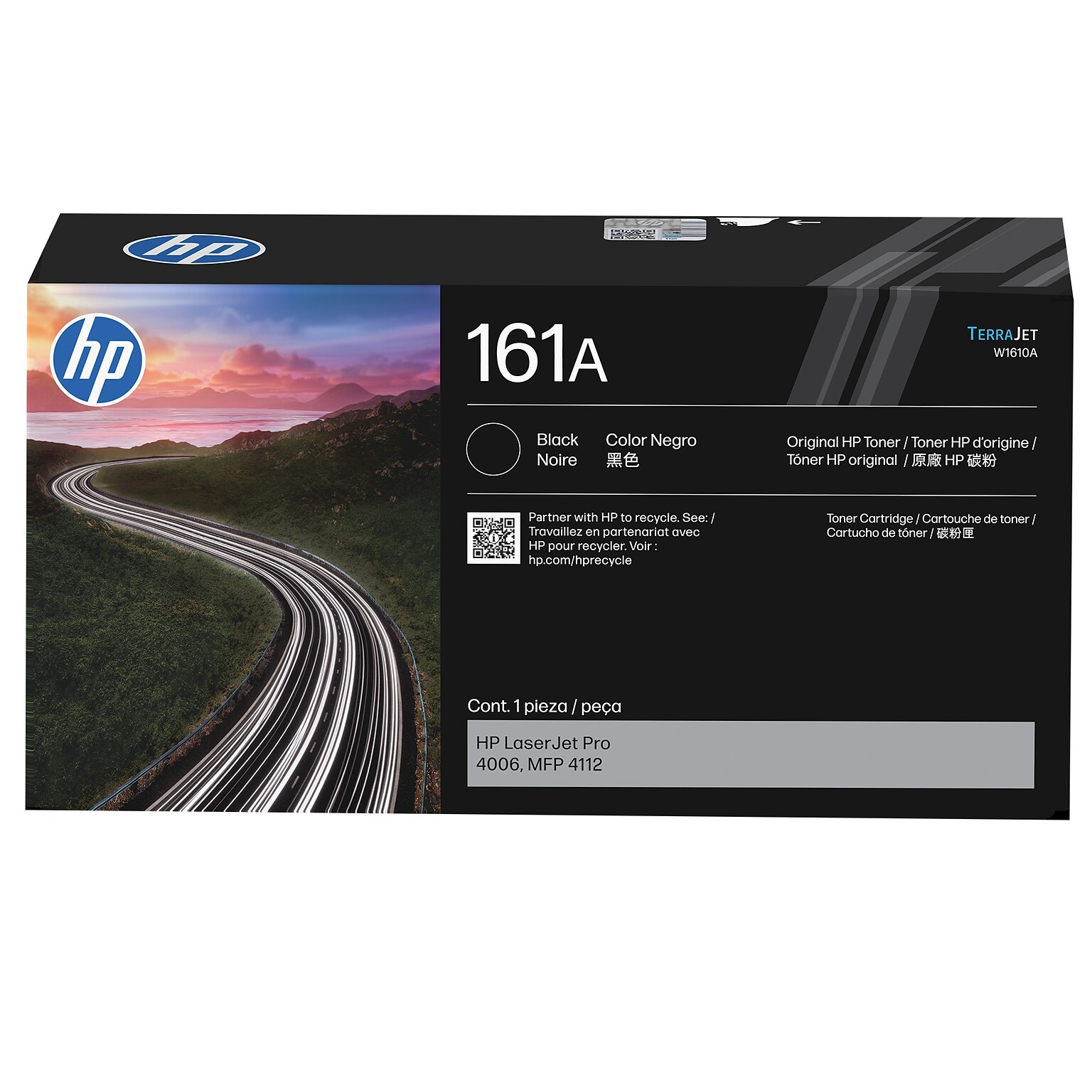 Original HP 161A Black TerraJet Toner Cartridge (W1610A), Print Up to 3,000 Pages