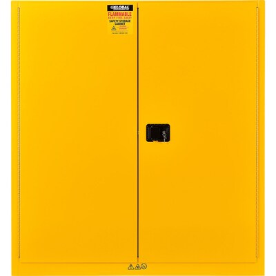 Global Industrial 110 Gallon Drum Storage Safety Cabinet with Rollers, Manual Close