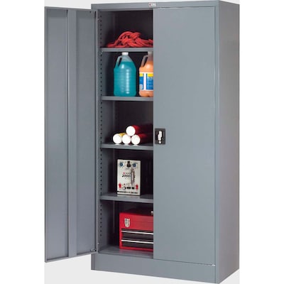 Global Industrial 72"H Steel Storage Cabinet with 4 Shelves, Gray (237635GY)