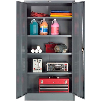 Global Industrial 72H Steel Storage Cabinet with 4 Shelves, Gray (237635GY)