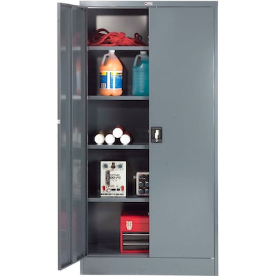 Global Industrial 72"H Steel Storage Cabinet with 4 Shelves, Gray (237635GY)