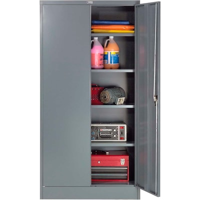 Global Industrial 72"H Steel Storage Cabinet with 4 Shelves, Gray (237635GY)