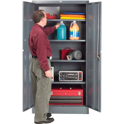 Global Industrial 72"H Steel Storage Cabinet with 4 Shelves, Gray (237635GY)