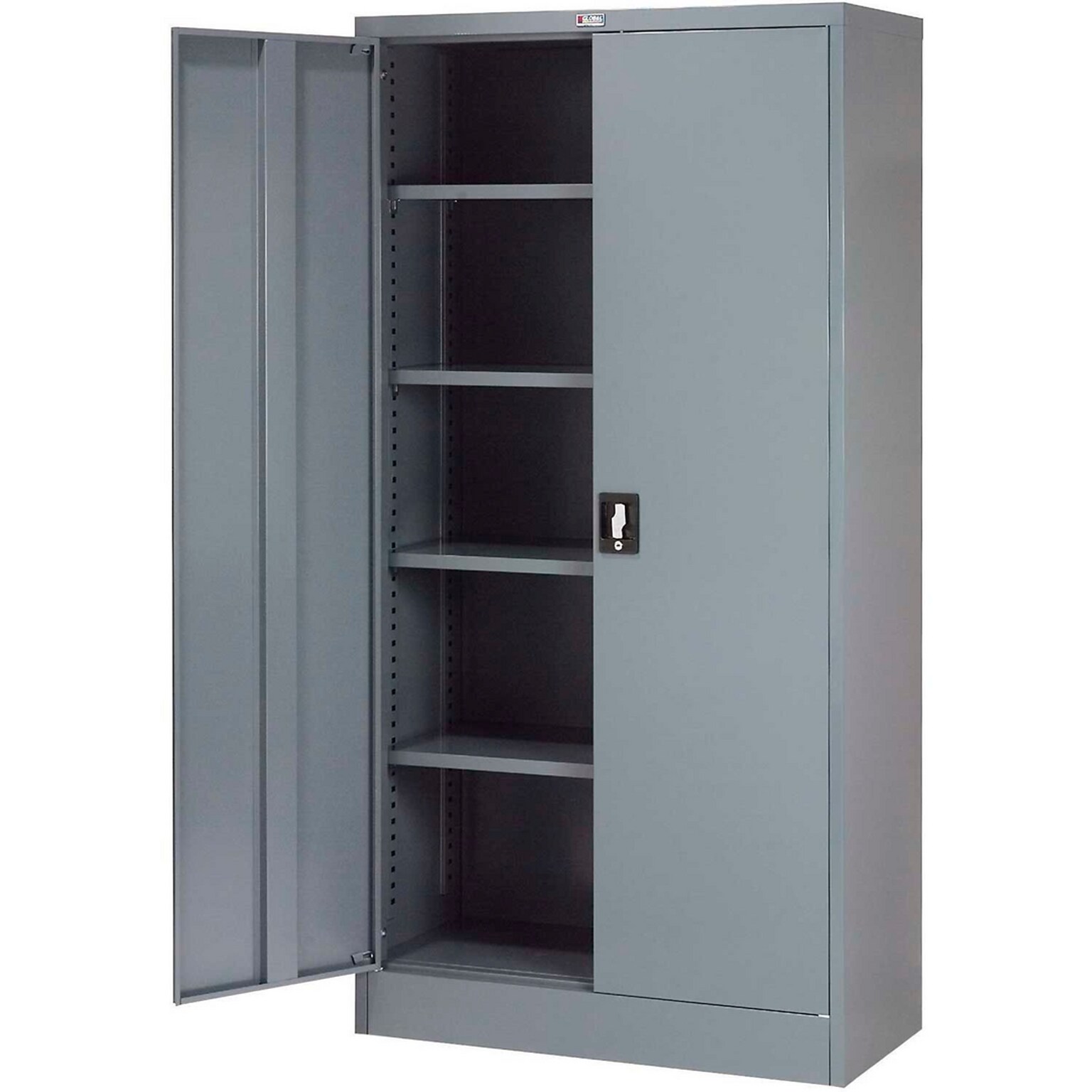 Global Industrial 72H Steel Storage Cabinet with 4 Shelves, Gray (237635GY)