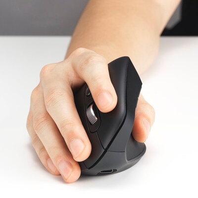 Kensington Pro Fit Ergo Wireless Vertical Bluetooth & USB Mouse, Black (K72484NA)