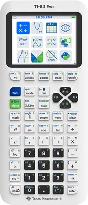 Texas Instruments TI-84 Evo Graphing Calculator, White (84EVO/FC/1L1/A)