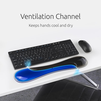 Kensington Slim Duo Non-Skid Gel Keyboard Wrist Rest, Blue/Black (K62441WW)