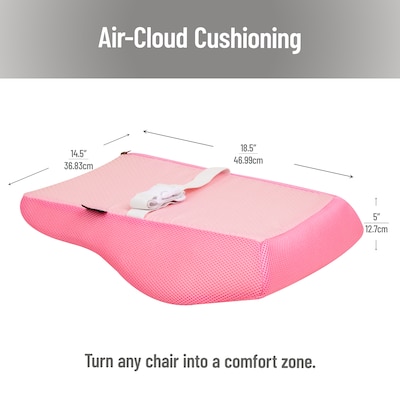 Mind Reader Memory Foam Ergonomic Lower Back Cushion Office Chair Support, Pink (VERTBACK-PNK)