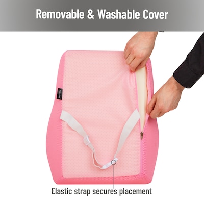 Mind Reader Memory Foam Ergonomic Lower Back Cushion Office Chair Support, Pink (VERTBACK-PNK)