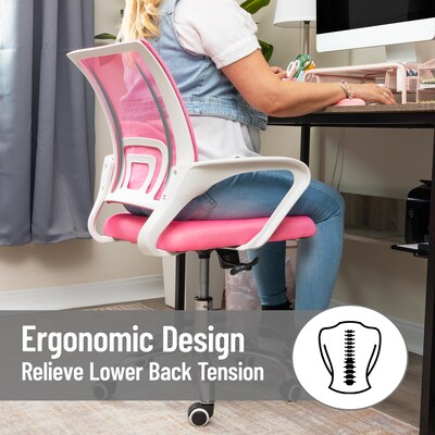 Mind Reader Ergonomic Mesh Swivel Computer and Desk Chair, Pink (OFFCHAIR-PNK)