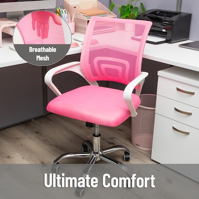Mind Reader Ergonomic Mesh Swivel Computer and Desk Chair, Pink (OFFCHAIR-PNK)