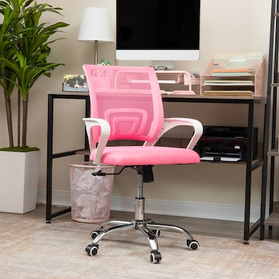 Mind Reader Ergonomic Mesh Swivel Computer and Desk Chair, Pink (OFFCHAIR-PNK)