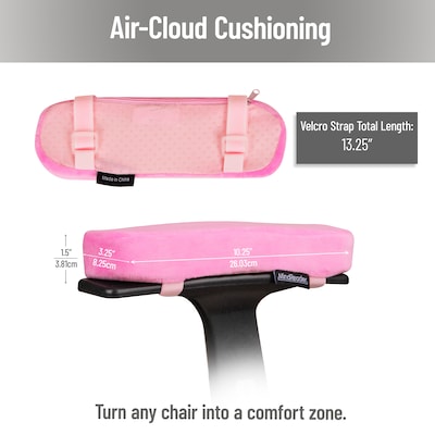 Mind Reader Air-Cloud Memory Foam Armrest Pads, Pink (AREST2-PNK)