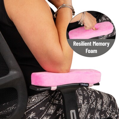 Mind Reader Air-Cloud Memory Foam Armrest Pads, Pink (AREST2-PNK)