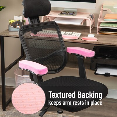 Mind Reader Air-Cloud Memory Foam Armrest Pads, Pink (AREST2-PNK)