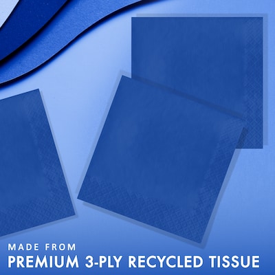 Creative Converting Touch of Color Dinner Napkin, 3-ply, Cobalt Blue, 250 Napkins/Carton (593147B)