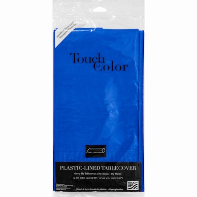 Creative Converting Touch of Color 108 in. x 54 in. Paper Table Covers, Cobalt Blue, 6/Pack (713147)