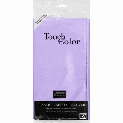 Touch of Color 88" x 44" Paper Table Cover, Luscious Lavender, 6/Pack (710212)