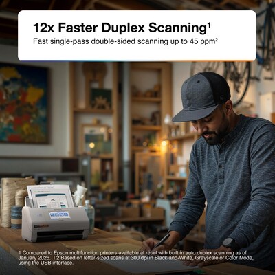 Epson RapidReceipt RR-620W Wireless Desktop Color Duplex Receipt and Document Scanner (B11B288203)