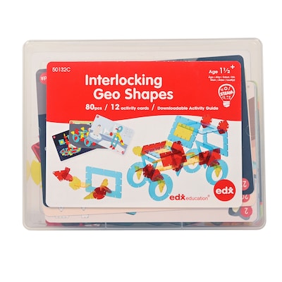 Edx Education Interlocking GeoShapes, Assorted Colors (CTU50132)