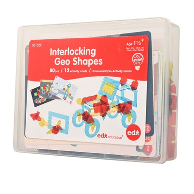 Edx Education Interlocking GeoShapes, Assorted Colors (CTU50132)