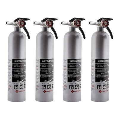 First Alert Rechargeable UL Rated Home Dry Chemical Fire Extinguisher, Class 1-A:10-B:C, 2.4 lb., 4/Pack (KITFATDHOME1)