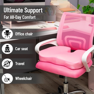 Mind Reader Memory Foam Seat Cushion, Pink (SEATMESH-PNK)