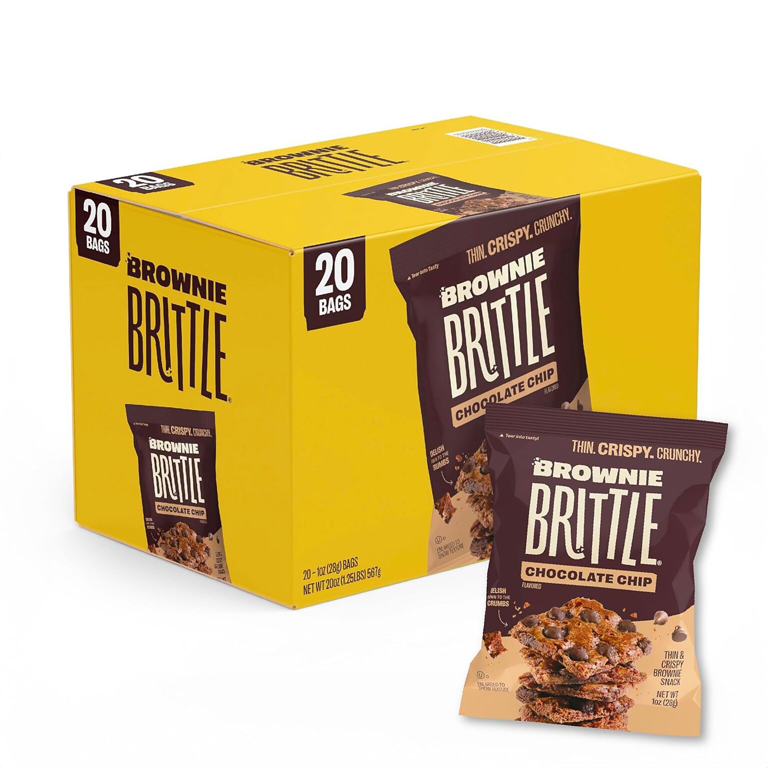 Brownie Brittle Chocolate Chip Cookies, 1 oz., 20 Bags/Carton (440000120)