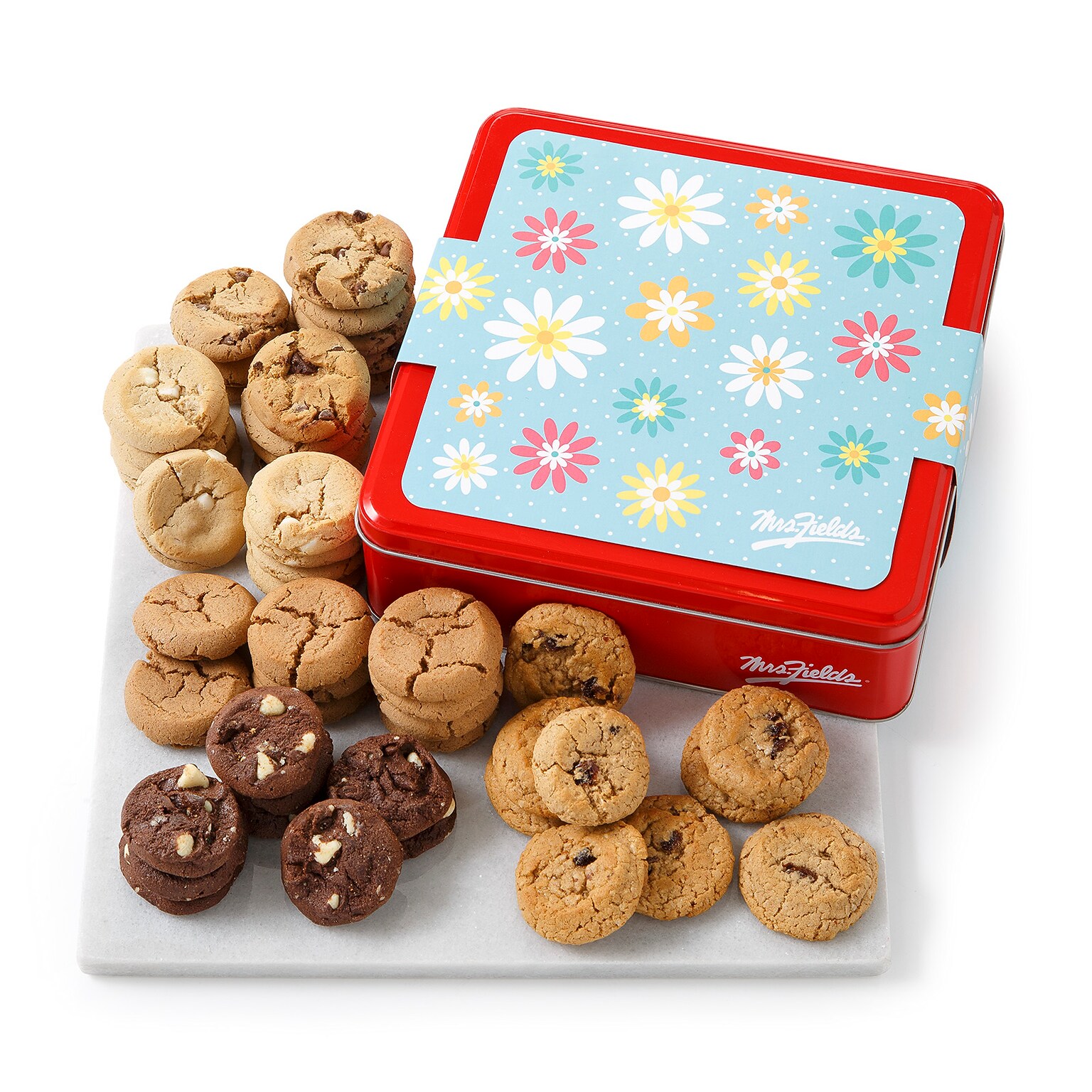 Mrs. Fields Blossom Bites Nibblers Cookie Variety Pack Tin, 48 Cookies/Pack(26EVCTIN125)
