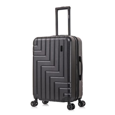 DUKAP ZAHAV 25.78 Hardside Suitcase, 4-Wheeled Spinner, TSA Checkpoint Friendly, Black (DKZAH00M-BLK)