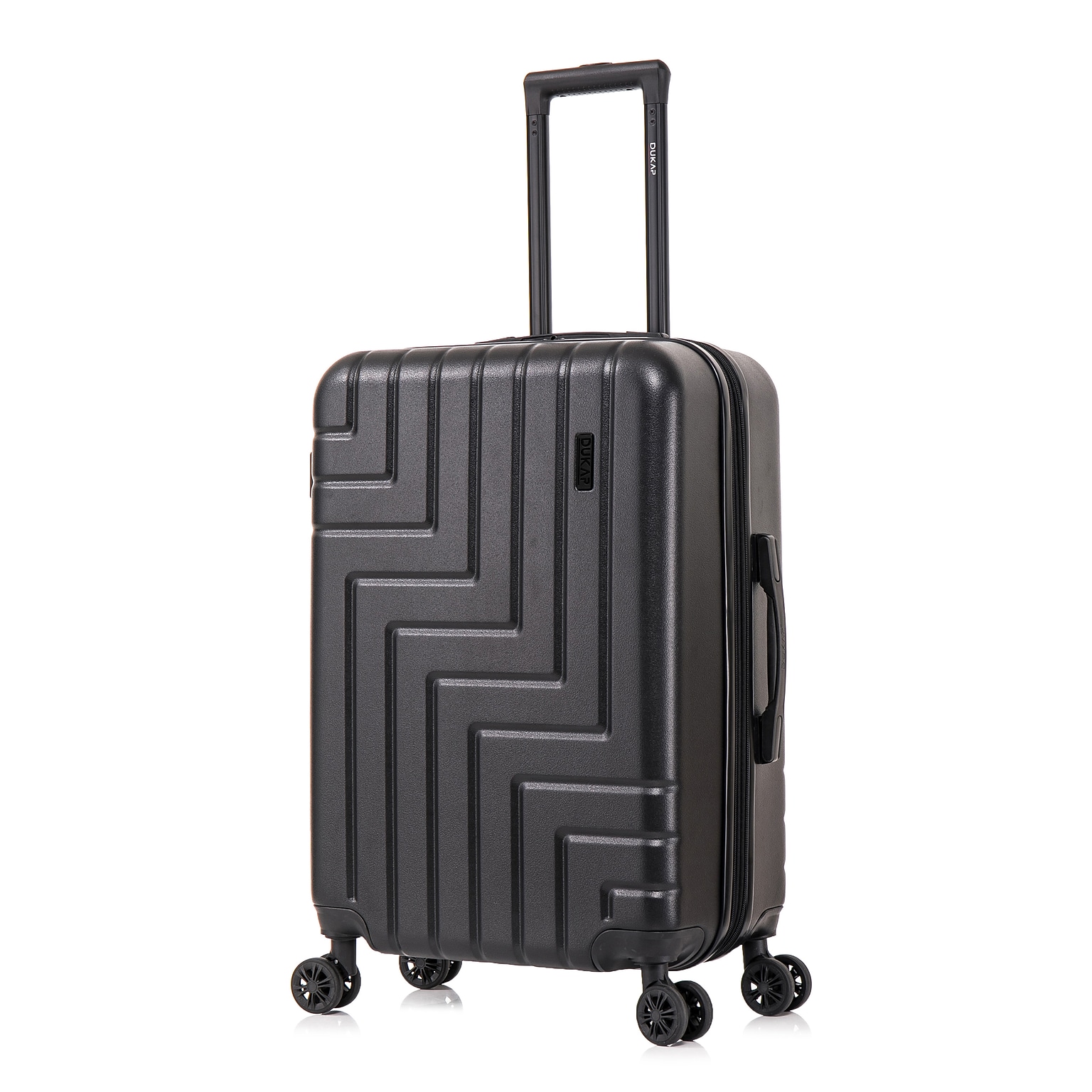 DUKAP ZAHAV 25.78 Hardside Suitcase, 4-Wheeled Spinner, TSA Checkpoint Friendly, Black (DKZAH00M-BLK)
