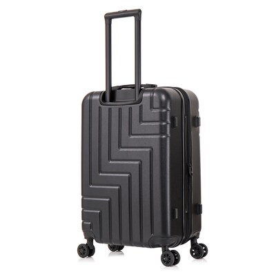 DUKAP ZAHAV 25.78" Hardside Suitcase, 4-Wheeled Spinner, TSA Checkpoint Friendly, Black (DKZAH00M-BLK)