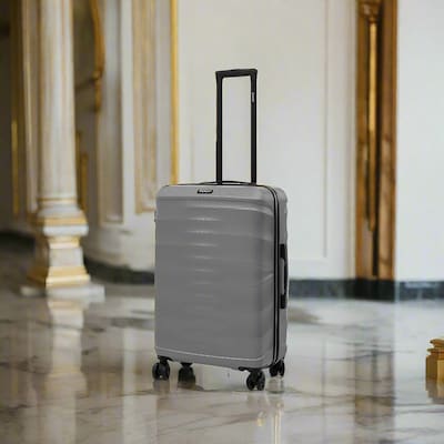 DUKAP RAV 25.59 Hardside Suitcase, 4-Wheeled Spinner, TSA Checkpoint Friendly, Silver (DKRAV00M-SIL)