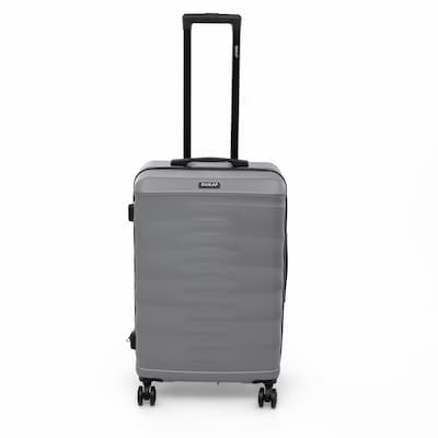 DUKAP RAV 25.59" Hardside Suitcase, 4-Wheeled Spinner, TSA Checkpoint Friendly, Silver (DKRAV00M-SIL)