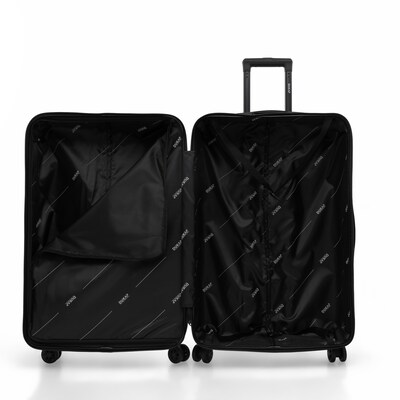 DUKAP RAV 25.59" Hardside Suitcase, 4-Wheeled Spinner, TSA Checkpoint Friendly, Black (DKRAV00M-BLK)