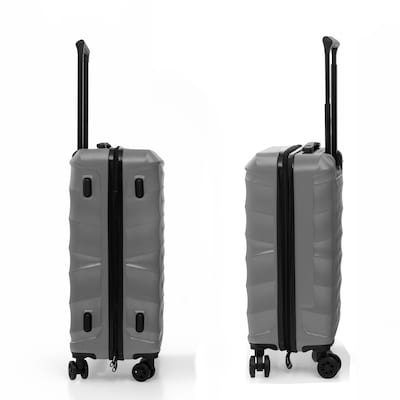 DUKAP RAV 20.65" Hardside Carry-On Suitcase, 4-Wheeled Spinner, TSA Checkpoint Friendly, Silver (DKRAV00S-SIL)