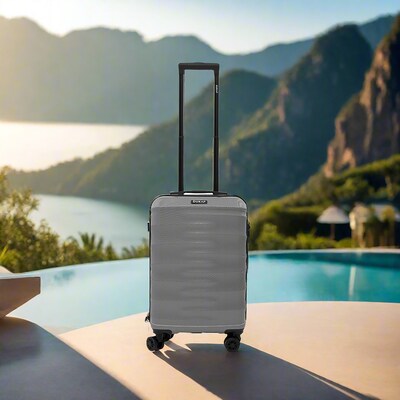 DUKAP RAV 20.65" Hardside Carry-On Suitcase, 4-Wheeled Spinner, TSA Checkpoint Friendly, Silver (DKRAV00S-SIL)