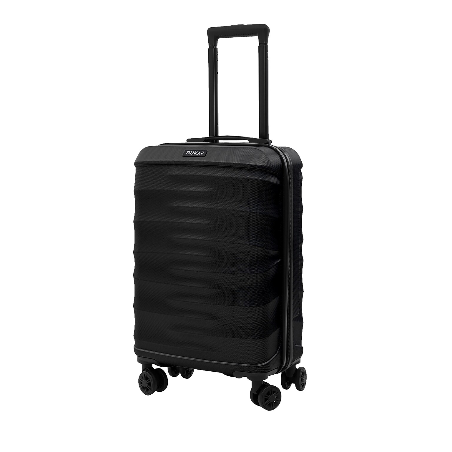DUKAP RAV 2 Hardside Carry-On Suitcase, 4-Wheeled Spinner, TSA Checkpoint Friendly, Black (DKRAV00S-BLK)