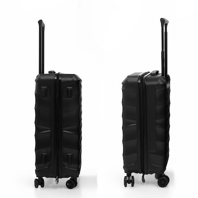 DUKAP RAV 2" Hardside Carry-On Suitcase, 4-Wheeled Spinner, TSA Checkpoint Friendly, Black (DKRAV00S-BLK)