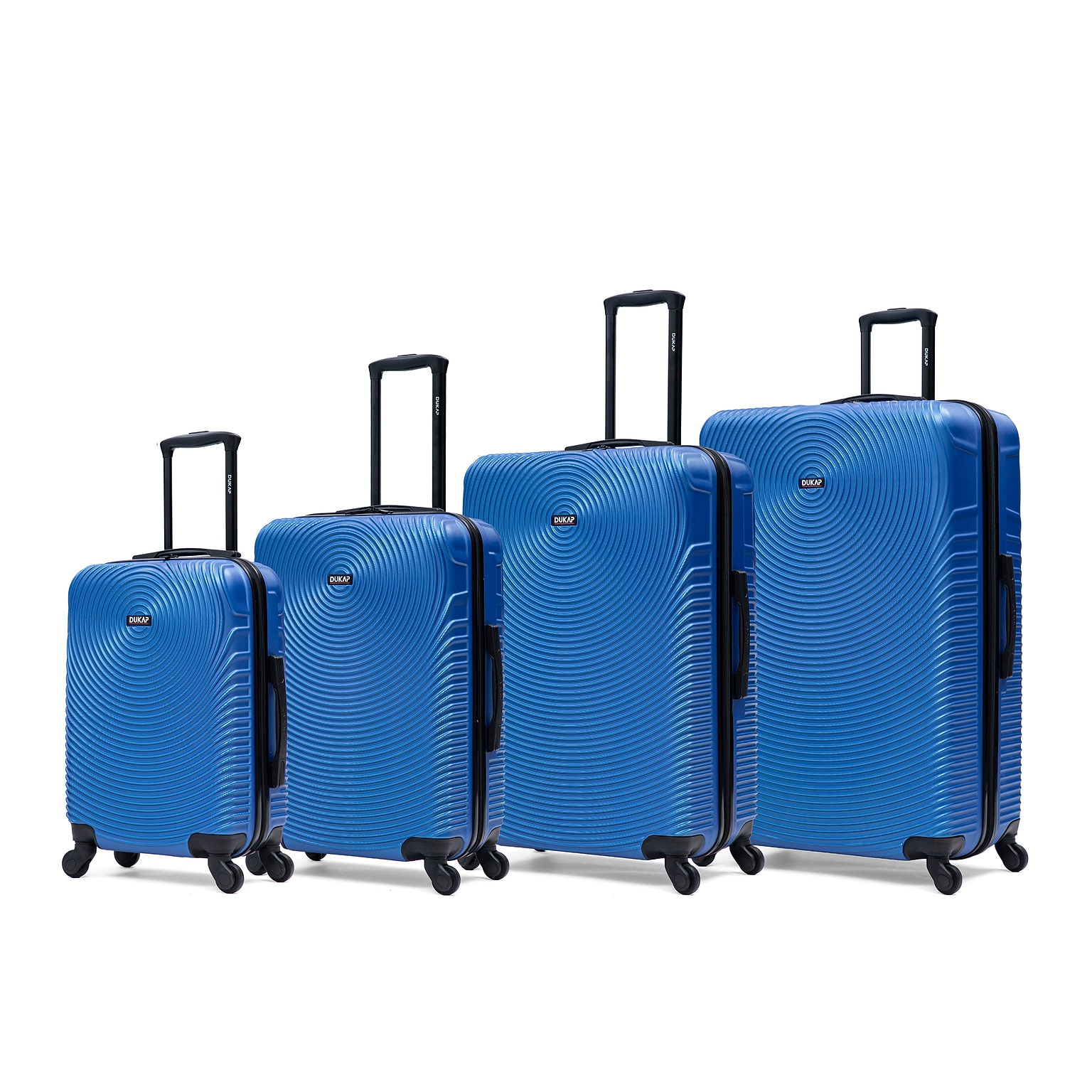 DUKAP Inception 4-Piece Hardside Spinner Carry-On Luggage Set, TSA Checkpoint Friendly, Blue (DKINCSMLXL-BLU)