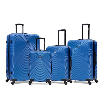 DUKAP Inception 4-Piece Hardside Spinner Carry-On Luggage Set, TSA Checkpoint Friendly, Blue (DKINCSMLXL-BLU)