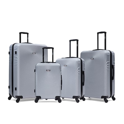 DUKAP Inception 4-Piece Hardside Spinner Carry-On Luggage Set, TSA Checkpoint Friendly (DKINCSMLXL-SIL)