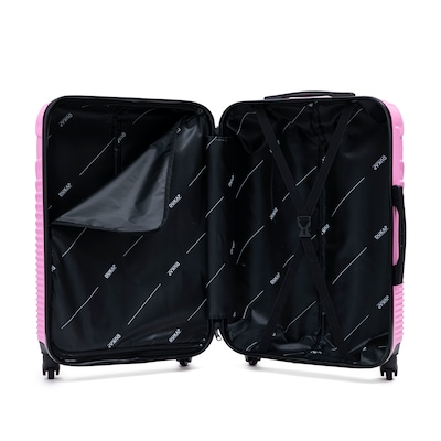 DUKAP Inception 4-Piece Hardside Spinner Carry-On Luggage Set, TSA Checkpoint Friendly, Pink (DKINCSMLXL-PNK)