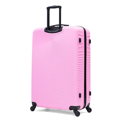 DUKAP Inception 4-Piece Hardside Spinner Carry-On Luggage Set, TSA Checkpoint Friendly, Pink (DKINCSMLXL-PNK)