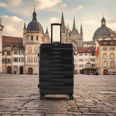 DUKAP RAV 29.52" Hardside Suitcase, 4-Wheeled Spinner, TSA Checkpoint Friendly, Black (DKRAV00L-BLK)