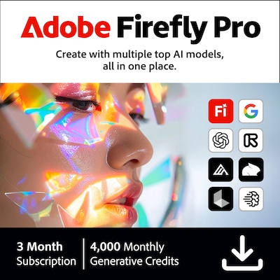 Adobe Firefly Pro for 1 User, 3-Month Subscription, PC, Download (ADO951800V266)