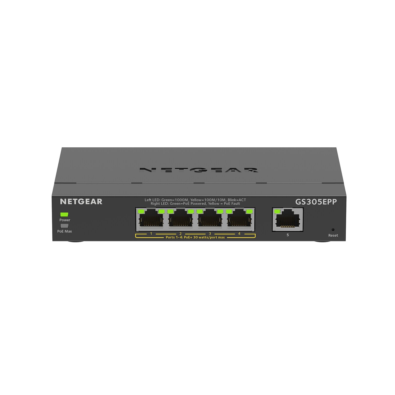 Netgear Business 5 Gigabit Ethernet PoE Smart Switch, 1000 Mbps, Black (GS305EPP-100NAS)