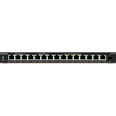 Netgear GS316EP 15 Gigabit Ethernet PoE Smart Switch, 1000 Mbps, Black (GS316EP-100NAS)
