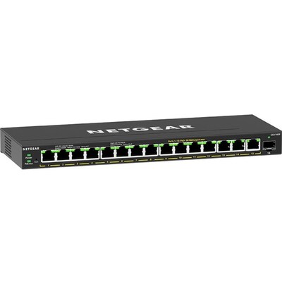 Netgear GS316EP 15 Gigabit Ethernet PoE Smart Switch, 1000 Mbps, Black (GS316EP-100NAS)