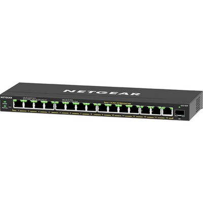Netgear GS316EP 15 Gigabit Ethernet PoE Smart Switch, 1000 Mbps, Black (GS316EP-100NAS)
